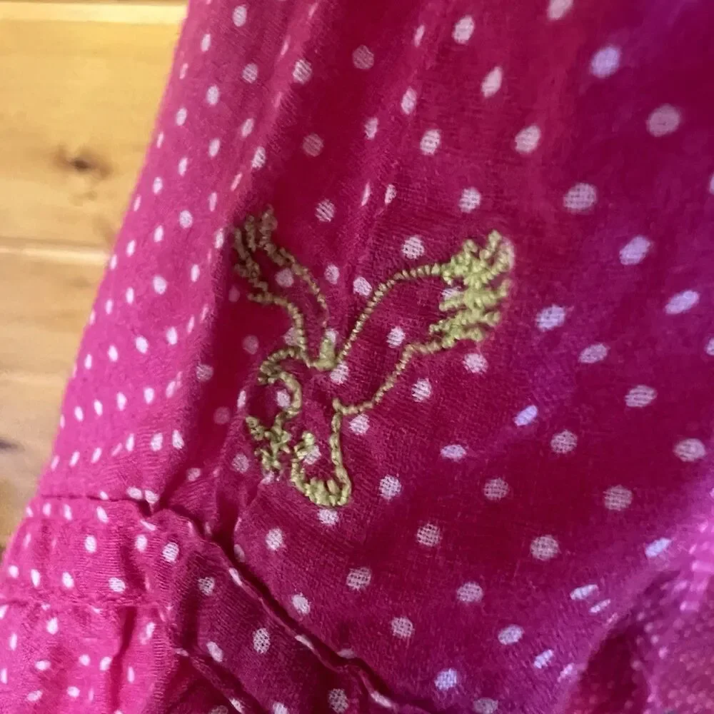 Vintage Y2K American Eagle Sun Dress Pink With White Polka Dots, Womens Size 12 - Picture 6 of 6